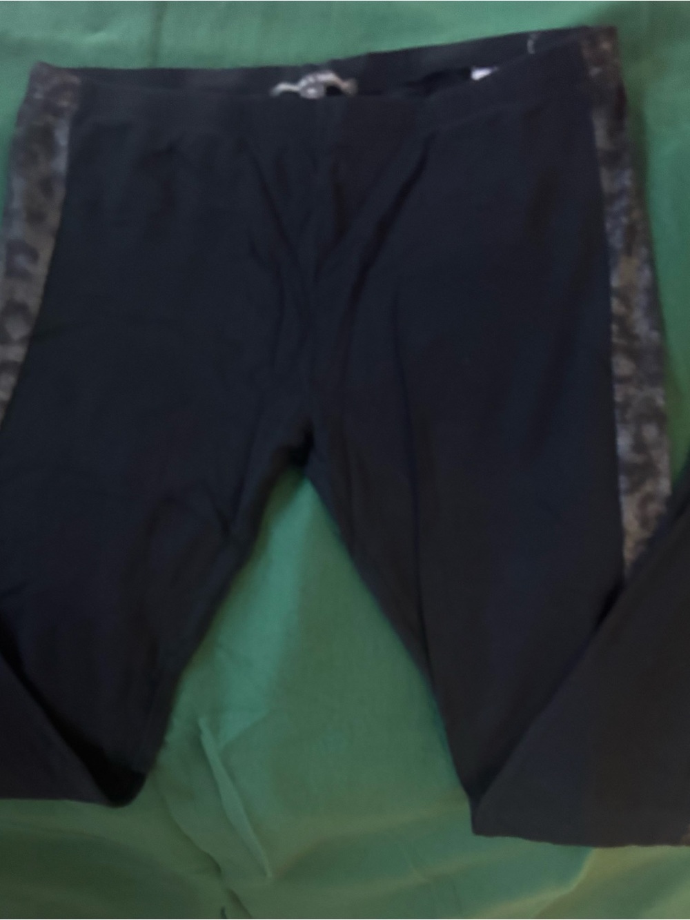Threads for thought Women’s Black Leggings with Camo Side Panels